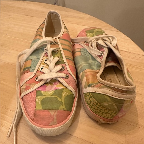 COACH VINTAGE PATCHWORK CANVAS AND LEATHER SNEAKERS - Picture 5 of 12